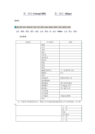 cadence菜单中英文对照
