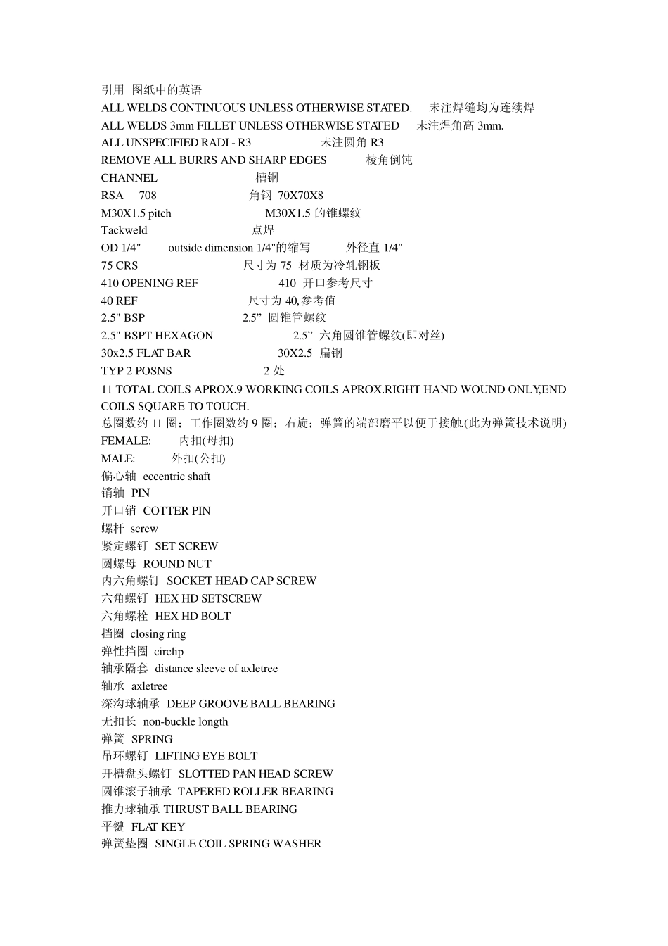 CAD图纸中的英语_第1页