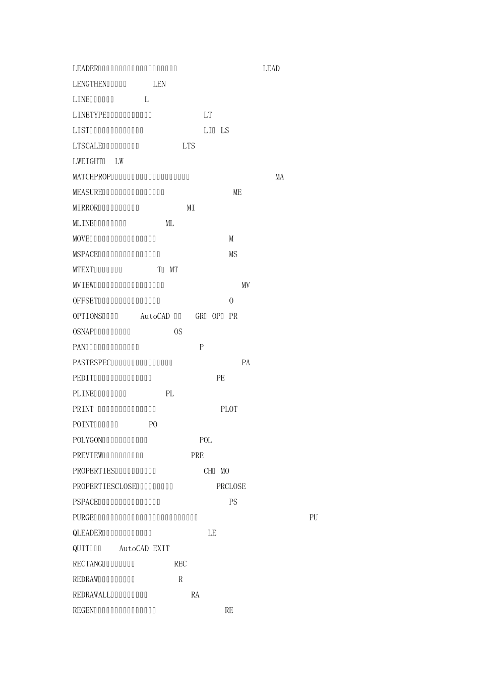 CAD常用命令中英文对照及其快捷键_第3页