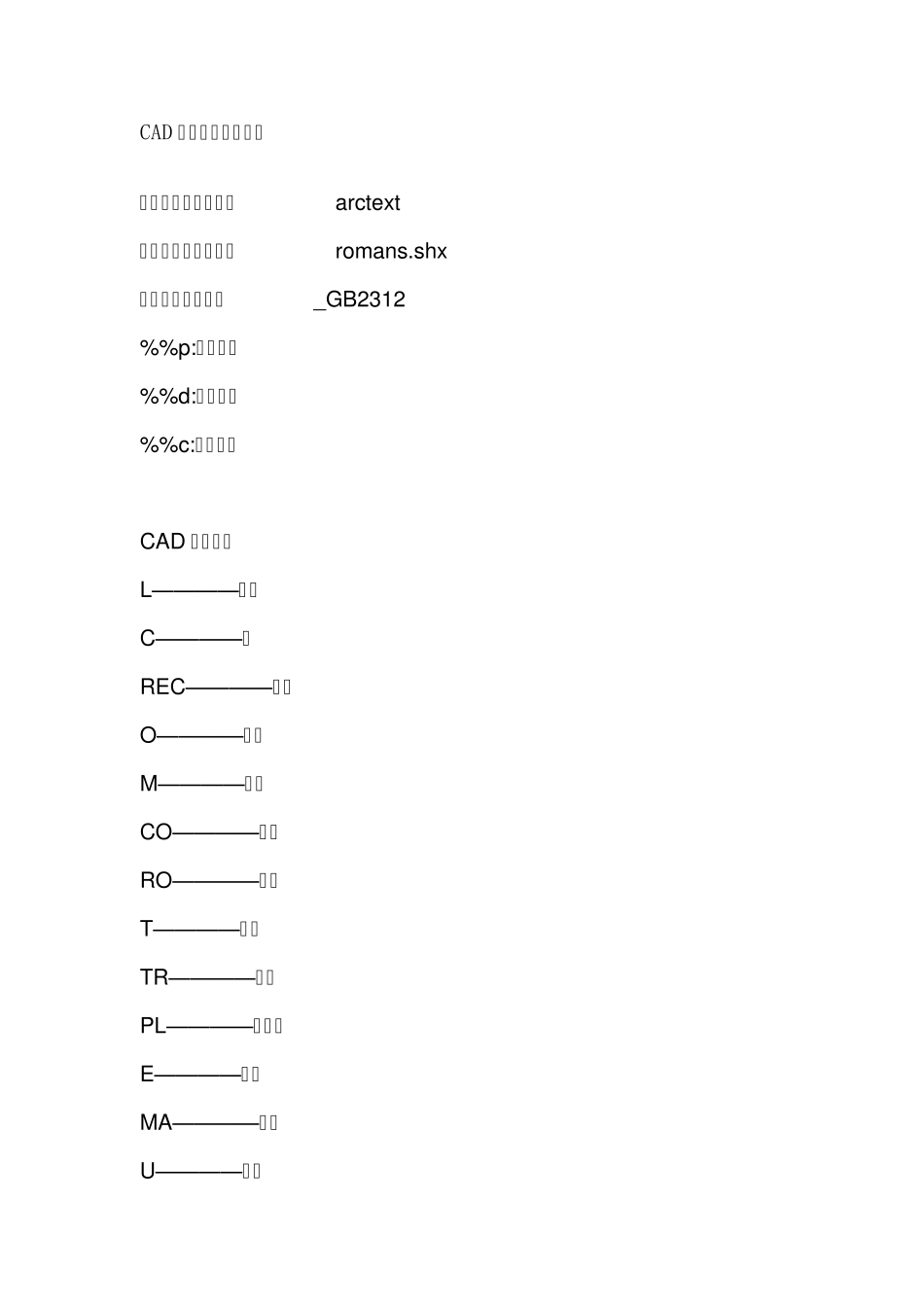 CAD常用快捷键及命令_第1页