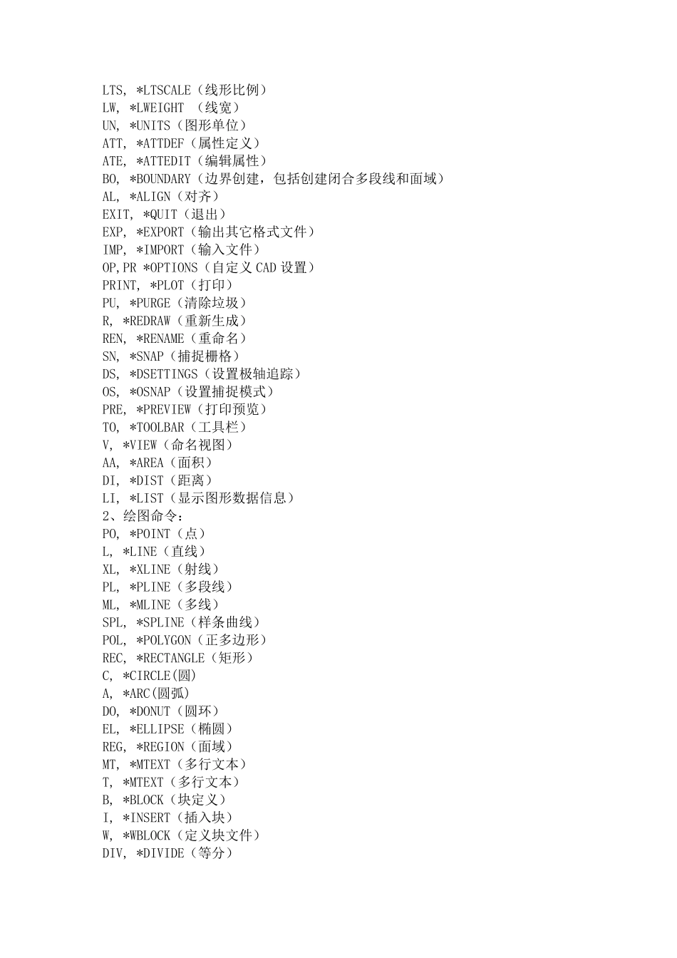 CAD快捷键与特殊符号大全_第2页