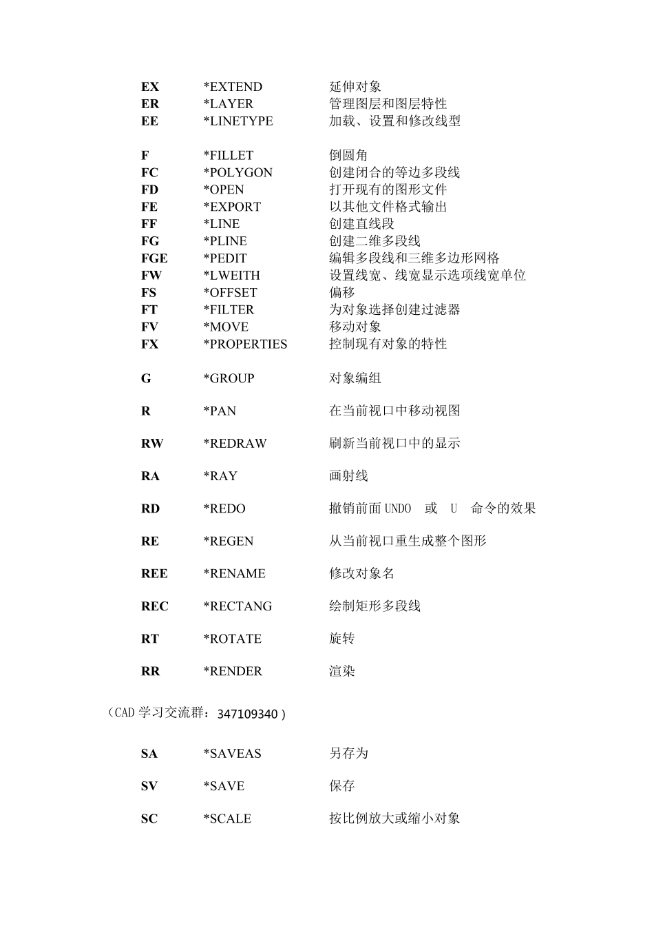 CAD快捷键快捷命令表_第2页