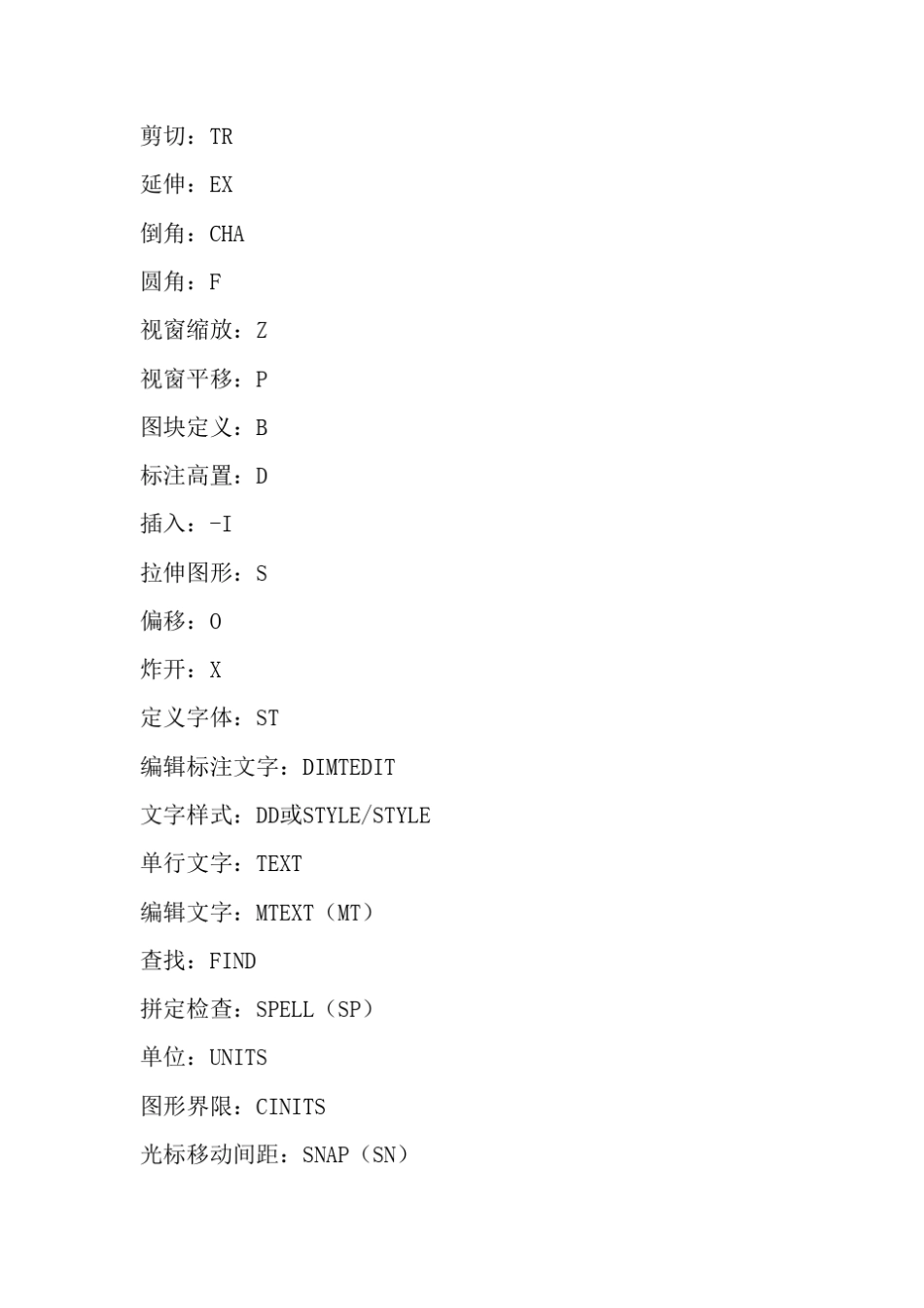CAD绘图快捷键+实用命令_第2页