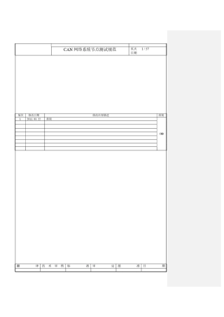 CAN总线通讯部件测试规范