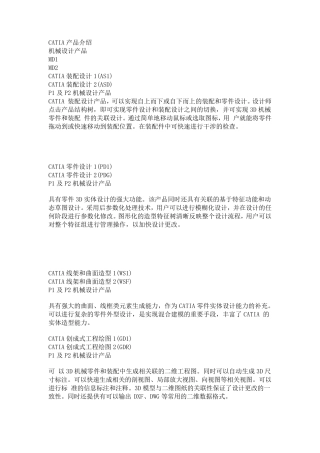 CATIAV5模块介绍及模块配置表