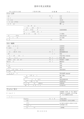catia界面中英文对照