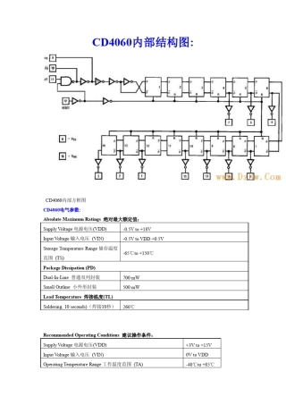 CD4060内部结构及典型应用电路