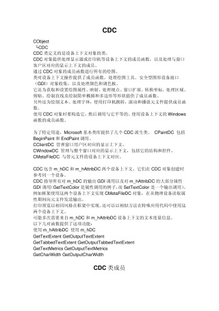 CDC类及成员函数简介