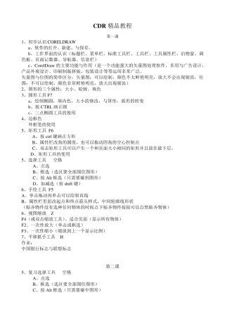 CDR入门教程(速成教程)