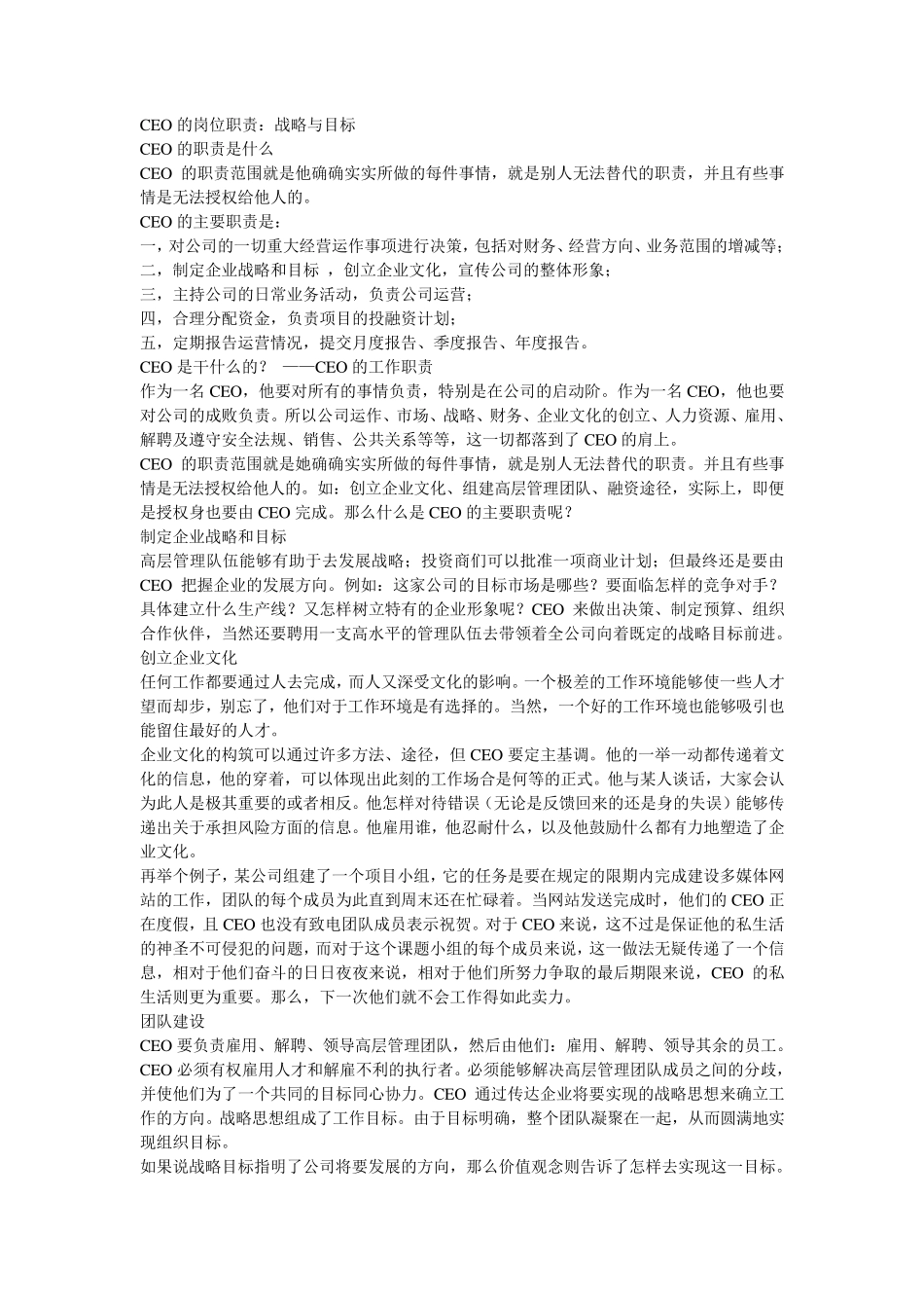 CEO的岗位职责_第1页