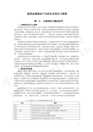 CE课程11我国血液制品产业的历史变迁与展望