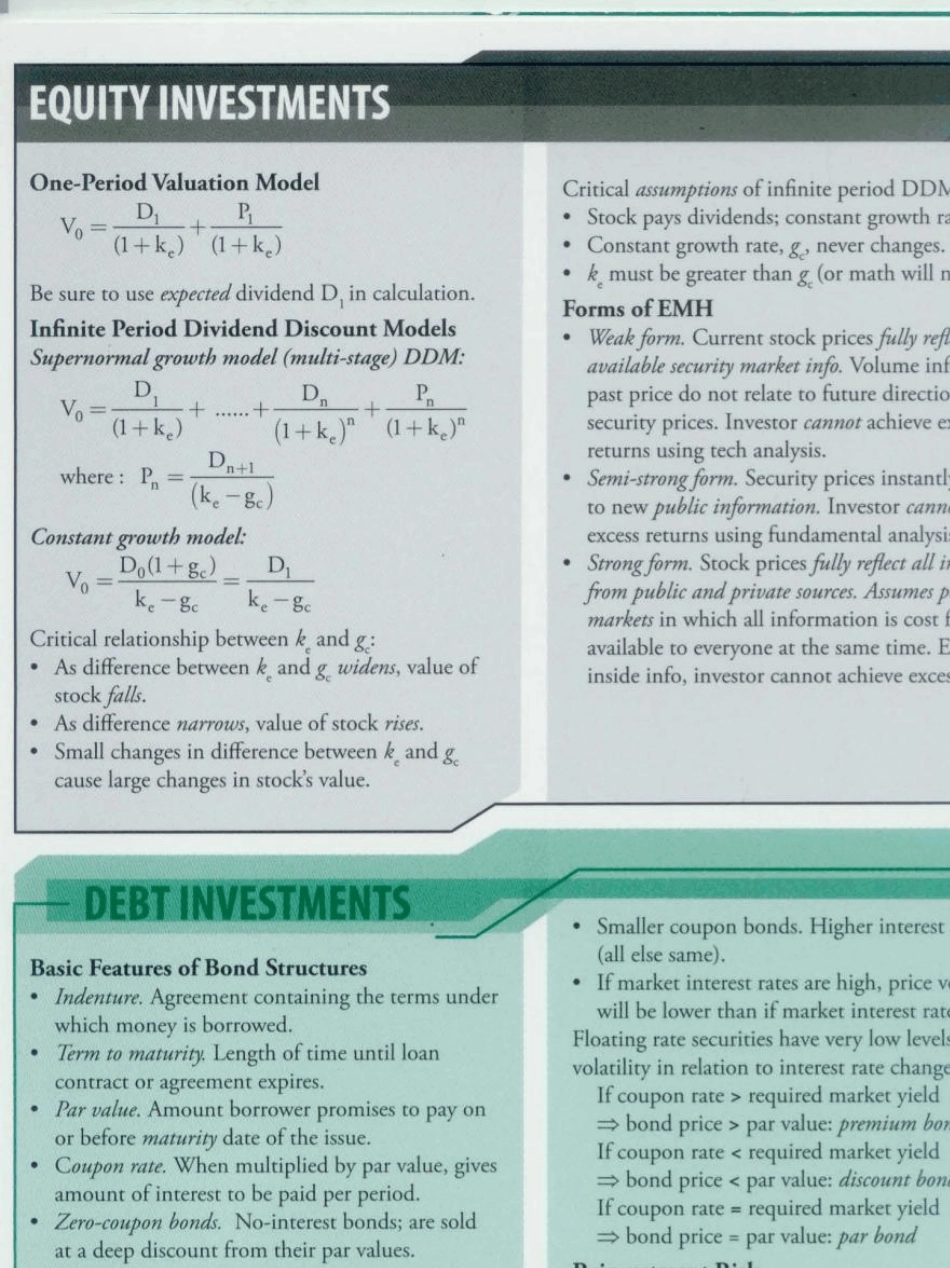 CFA一级公式表_第3页