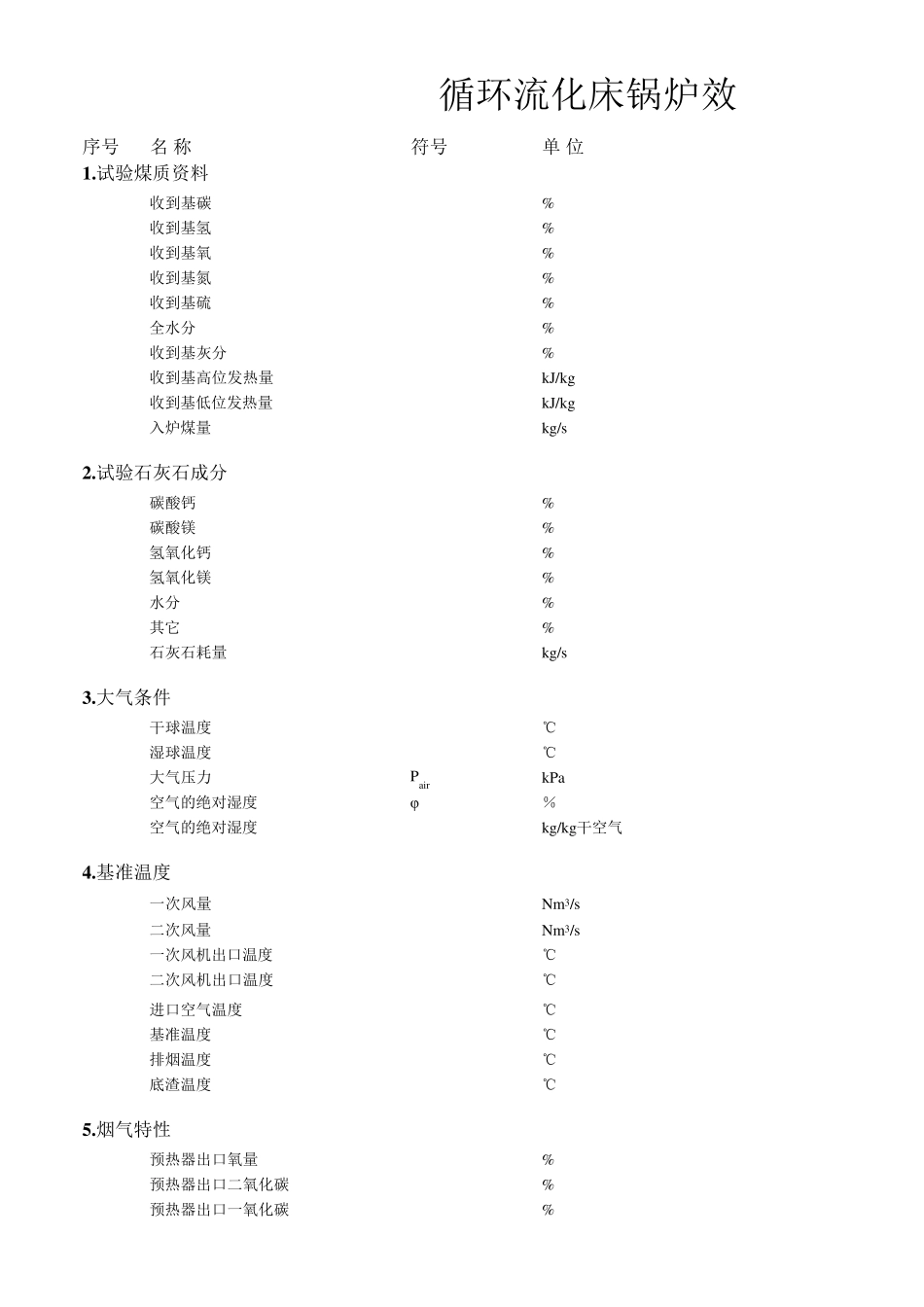 CFB循环流化床锅炉效率计算公式_第1页