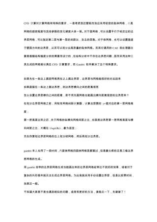 CFD计算对计算网格有特殊的要求