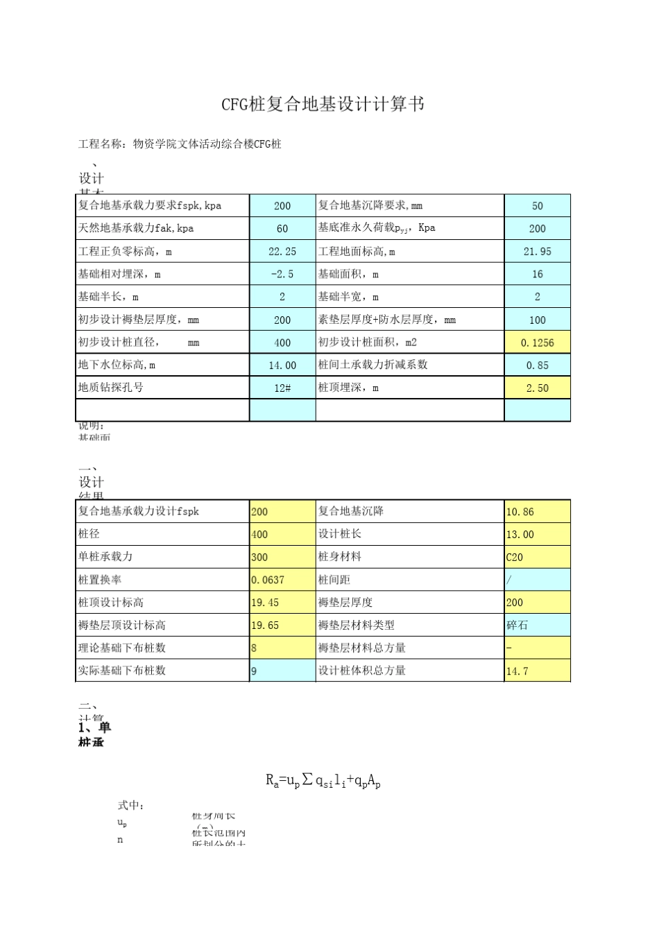 CFG复合地基计算书_第1页