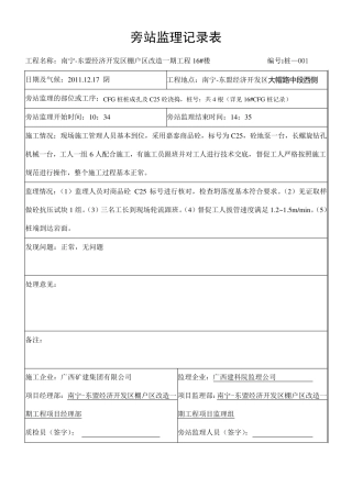 CFG桩旁站纪录