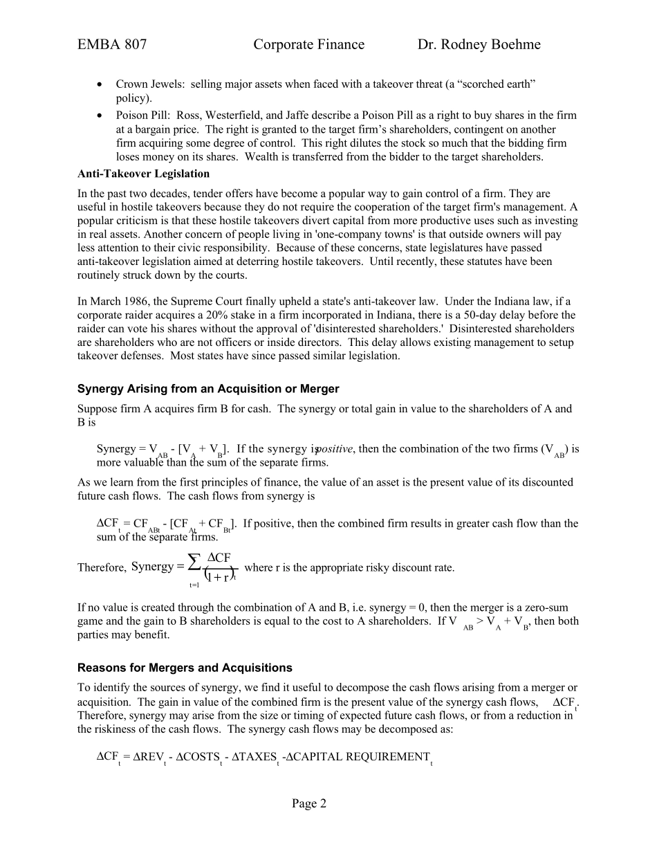 CHAPTER29MERGERSANDACQUISITIONSANDCORPORATERESTRUCTURING_第2页