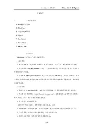 CheckPoint技术简介
