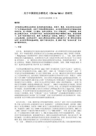 ChinaVals消费者类型