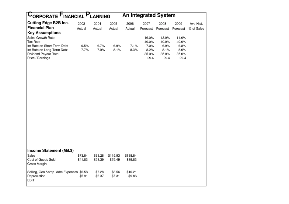 Ch财务管理以EXCEL为分析工具(表样)_14_Corp_Financial_Plan_第1页