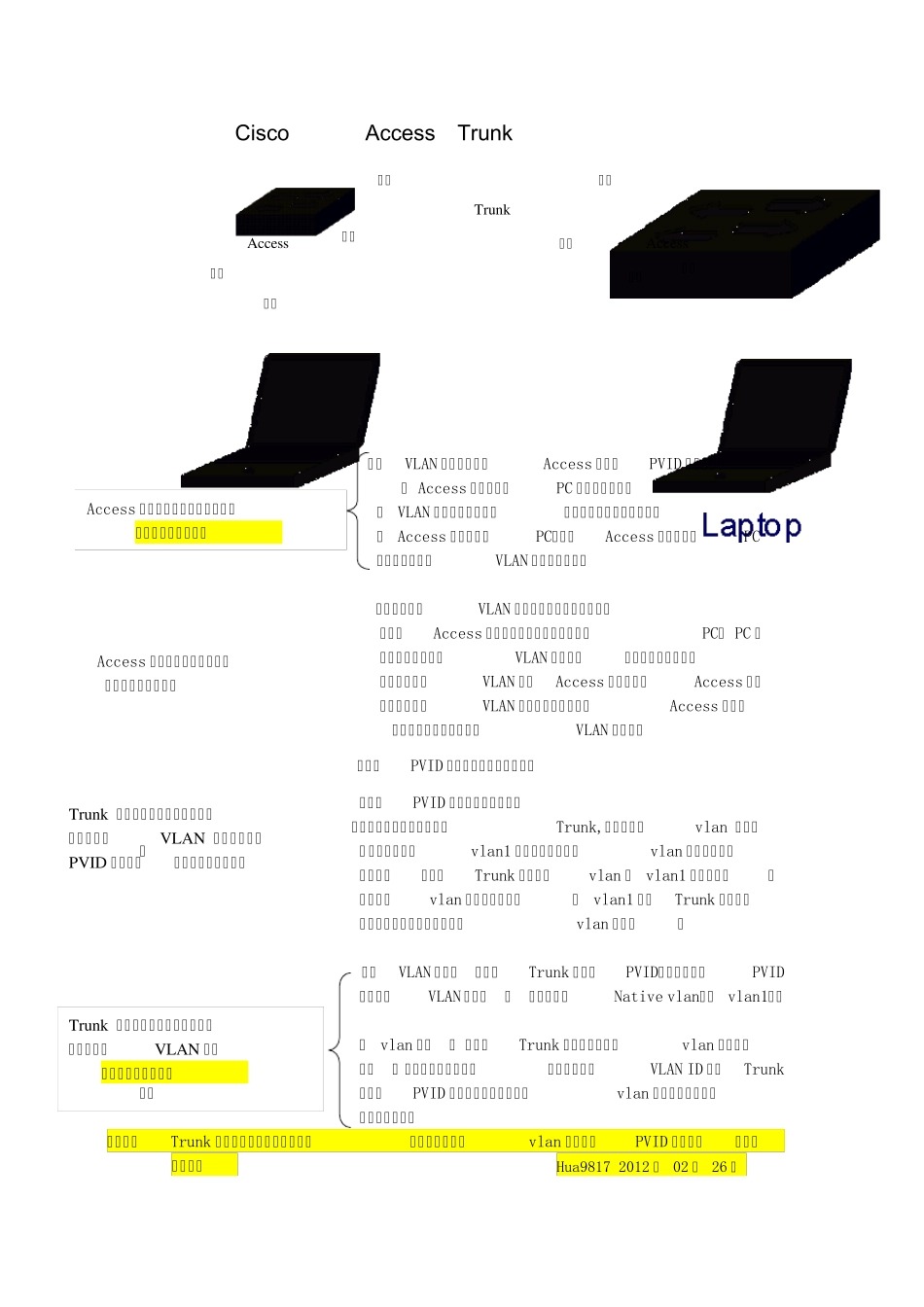 Cisco交换机Access、Trunk端口及数据帧收发规则_第1页