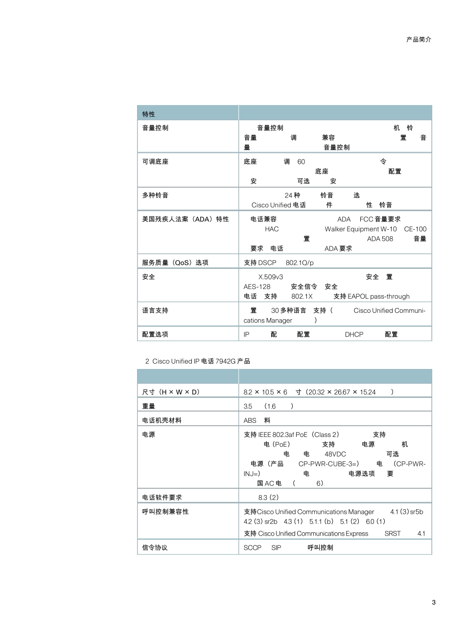 CISCO思科IP电话7942G产品介绍_第3页