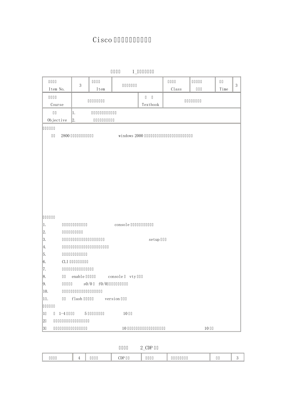 Cisco网络技术学院实训项目_第1页