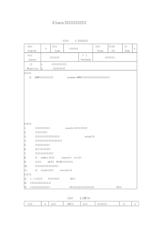 Cisco网络技术学院实训项目