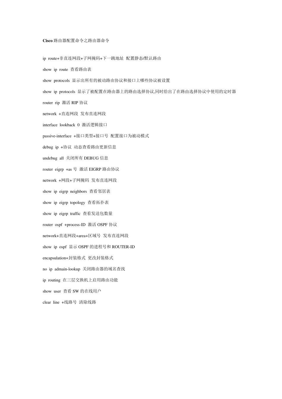 Cisco路由器配置命令_第3页