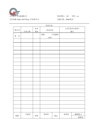 CJQIRD33PanelACFClean作业指导书