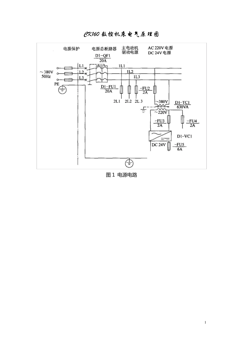 CK160数控机床电气原理图_第1页