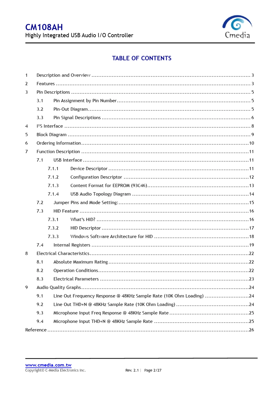 CM108AH_Datasheet_v2.1_第2页