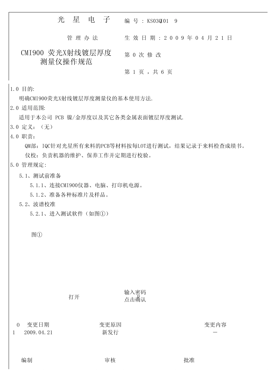 CMI900荧光X射线镀层厚度测量仪操作规范_第1页