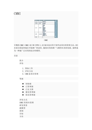 CMMI(能力成熟度模型集成)