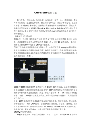 CMP化学机械抛光Slurry的蜕与进