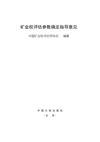 CMVS308002008矿业权评估参数确定指导意见