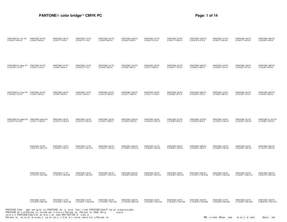 CMYK标准色色值设计师用专业CMYK标准色对照表_第1页