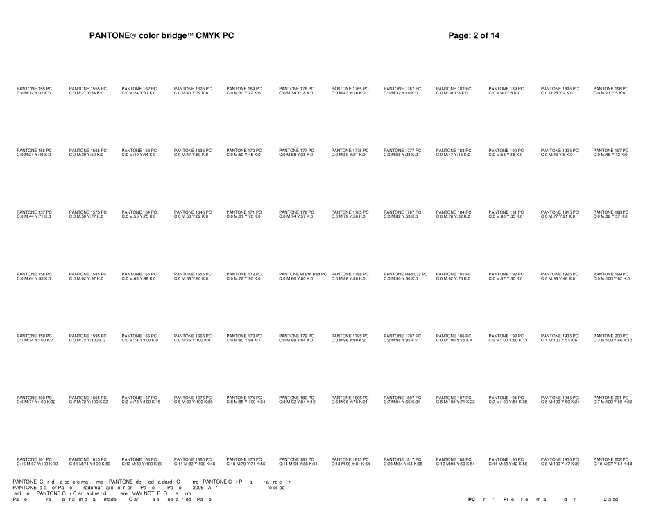 CMYK标准色色值设计师用专业CMYK标准色对照表_第2页