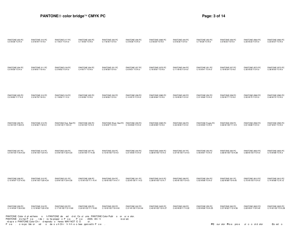 CMYK标准色色值设计师用专业CMYK标准色对照表_第3页
