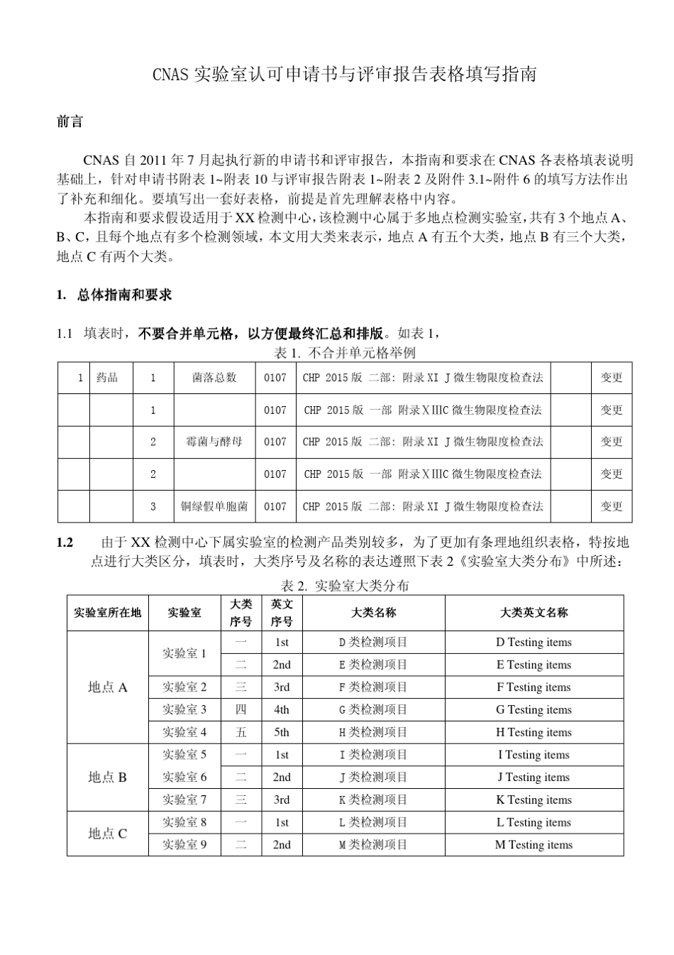 CNAS实验室认可申请书与评审报告表格填写指南_第1页