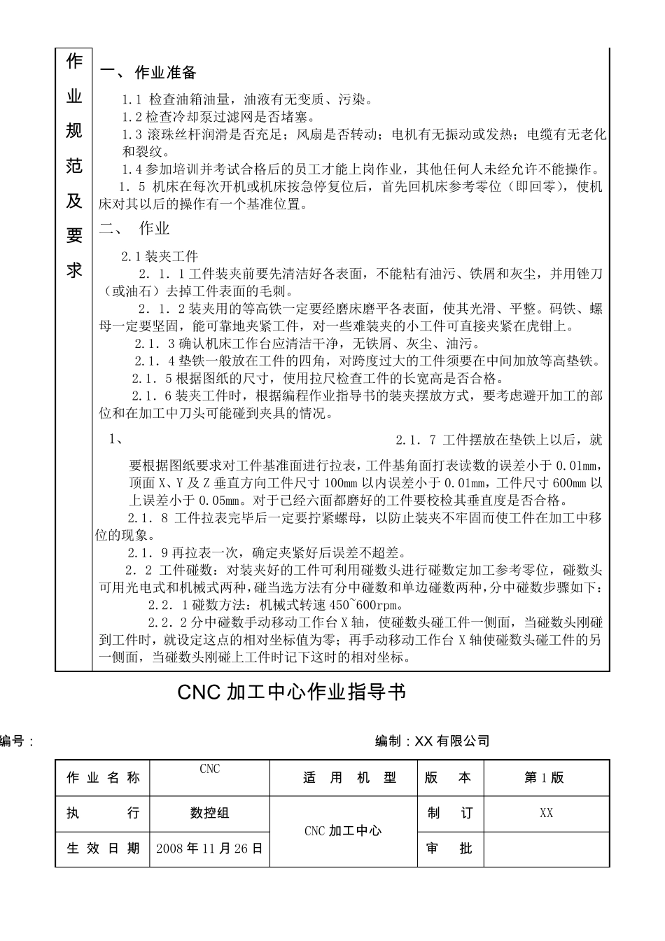cnc加工中心作业指导书_第2页