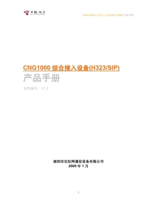 CNG1000综合接入设备产品手册