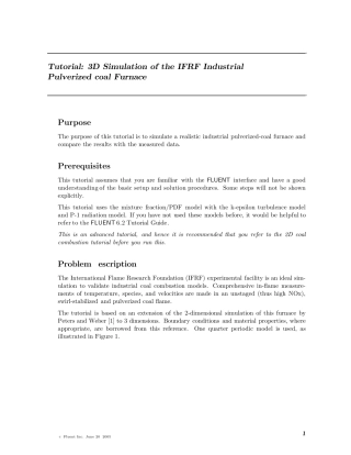 coalfluent能量燃烧计算