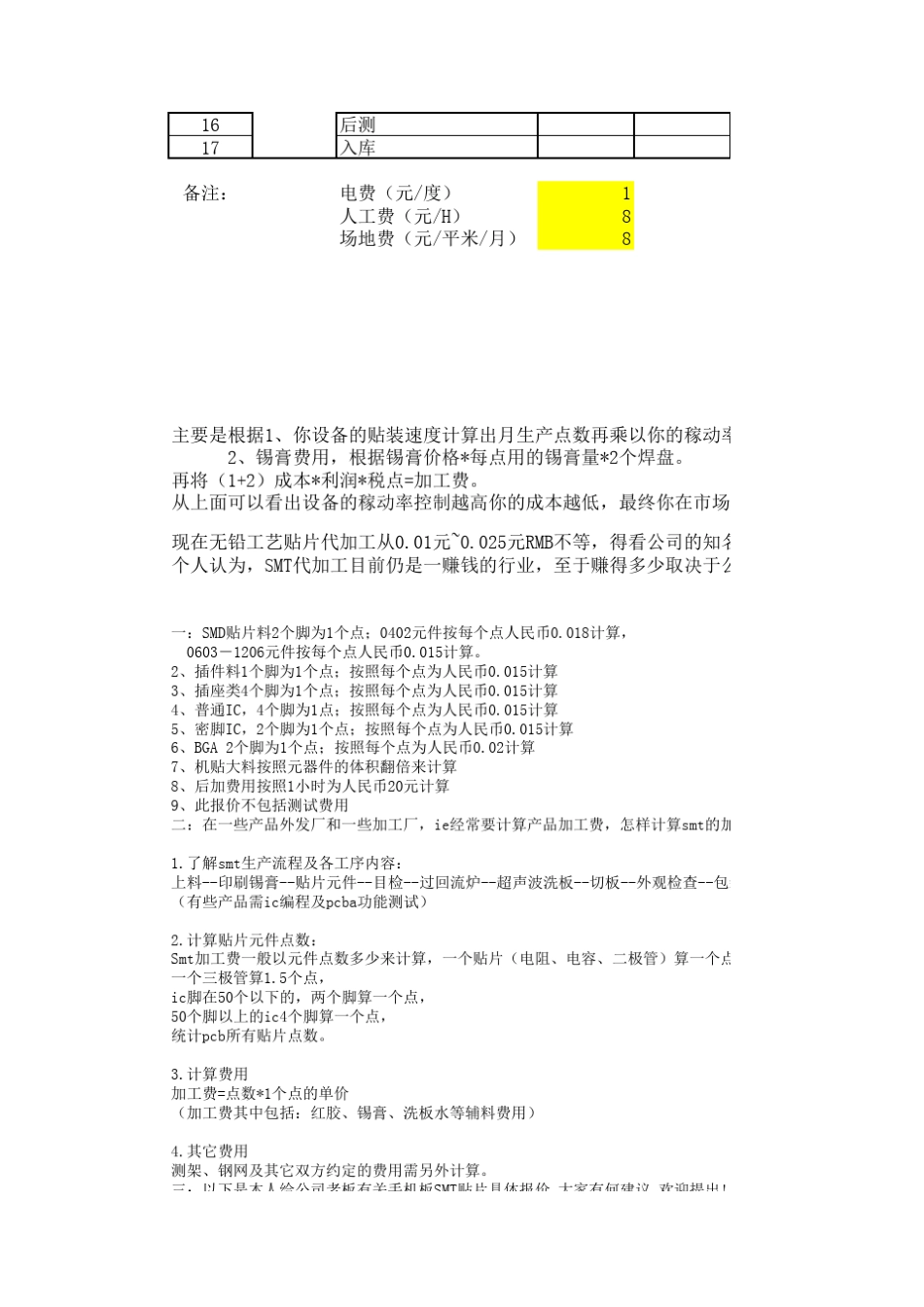 COB及SMT加工成本计算_第2页