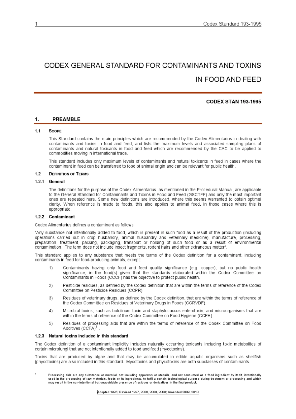 CODEXSTAN1931995(CAC标准食品和饲料中污染物和毒素通用标准,更新至2010)_第1页