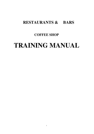 Coffeeshoptrainingmanual