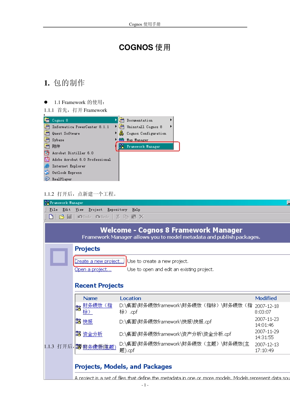 cognos使用手册_第1页