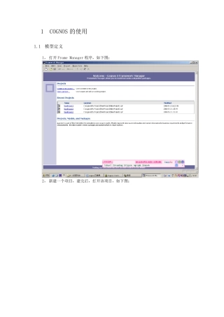 Cognos制作报表基本范例