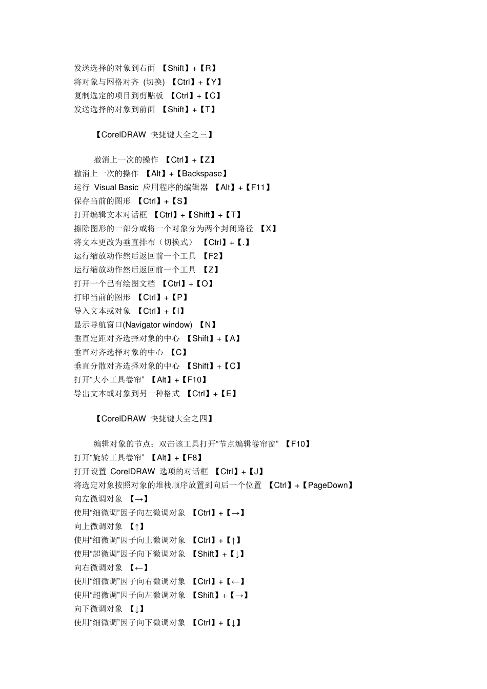 CorelDRAW快捷键大全_第2页
