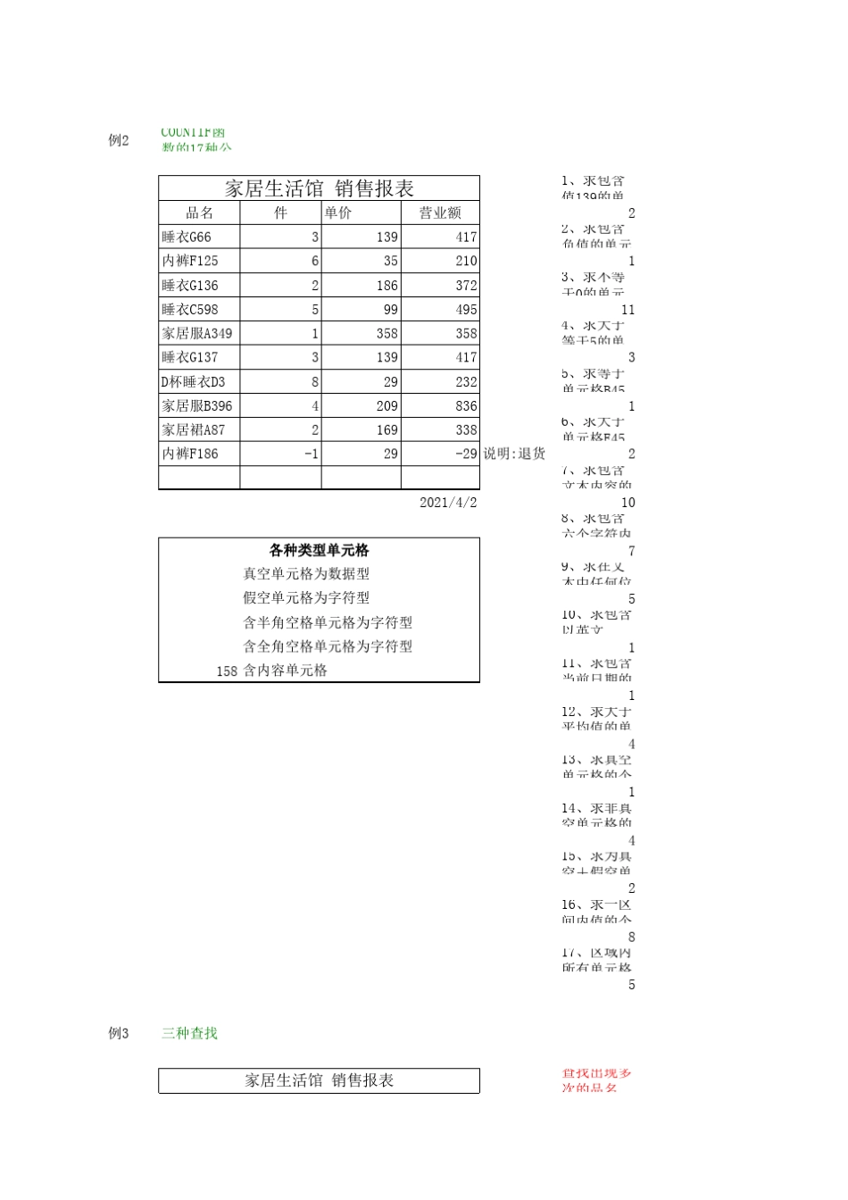 COUNTIF函数示例_第2页